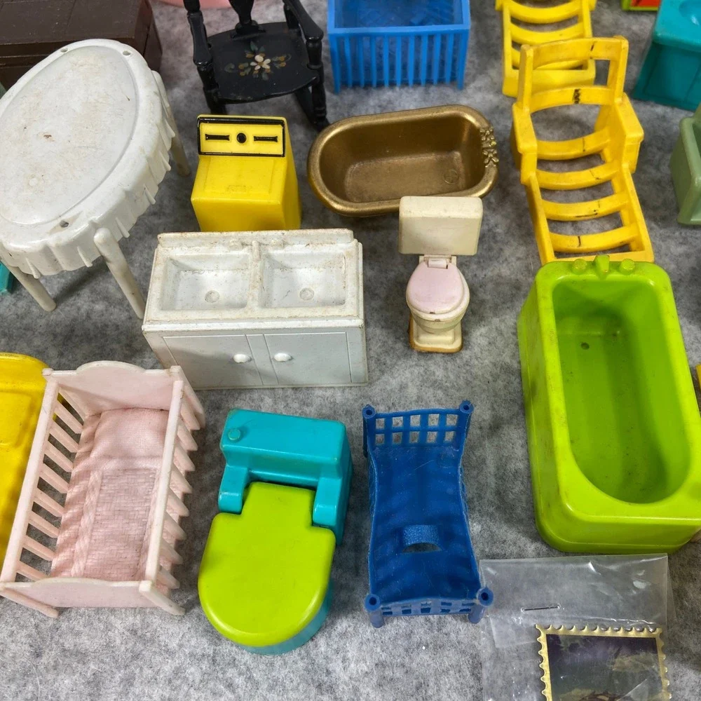 VTG Lot Dollhouse Furniture Accessories‎ Renwal BEST Tootsietoy Mattel Superior